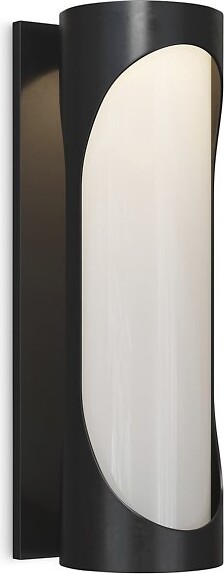 Currey & Company Swale Outdoor LED Wall Sconce in Black, Size: Small