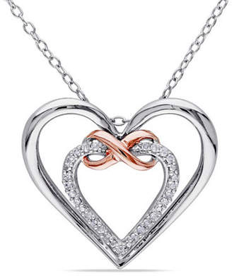 Concerto Diamond Two-Tone Infinity Double Heart Necklace