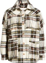 Thumbnail for your product : Blank NYC Fringe Plaid Shirt Jacket