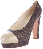 Thumbnail for your product : Chanel Tweed Cap-Toe Platform Pumps