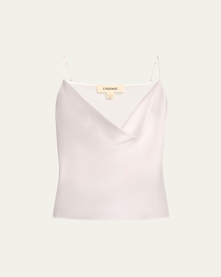 L'Agence Calista Cowl-Neck Silk Camisole