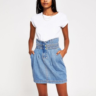 denim skirt with elastic waistband