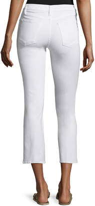 Frame Le High Straight-Leg Cropped Jeans, Blanc