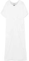 Thumbnail for your product : Facetasm Appliquéd Draped Cotton-jersey Midi Dress