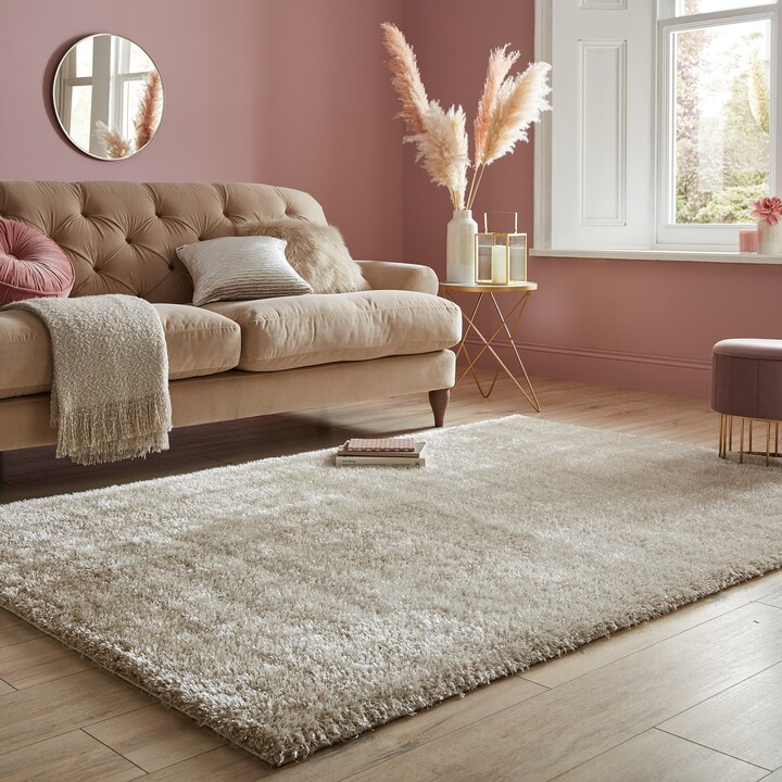 Dunelm Indulgence Shaggy Rug Beige ShopStyle
