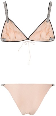 Oseree Embellished Triangle Bikini Set