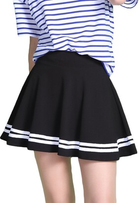 Clocore Teen Girl's Short Pleated School Dresses Cheer Uniform Tennis Skirts(Small