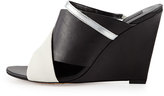 Thumbnail for your product : TEXTILE Elizabeth and James Cheri Open-Toe Leather Mule Wedge, White Multi