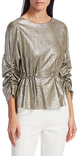 silver peplum top
