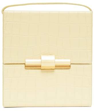 Bottega Veneta Cigarette Box Crocodile Effect Leather Bag - Womens - Light Yellow