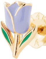 Thumbnail for your product : Alison Lou 14kt Yellow Gold Lilac Enamel Tulip Stud