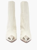 Thumbnail for your product : Isabel Marant Lapee Metallic-toecap Leather Ankle Boots - White