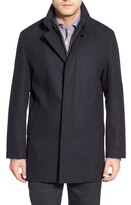 Thumbnail for your product : Cole Haan Wool Blend Topcoat with Inset Knit Bib