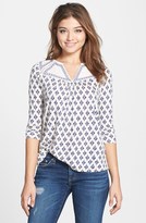 Thumbnail for your product : Lucky Brand Embroidered Ikat Print Top