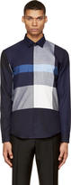 Thumbnail for your product : Burberry Blue & Grey Check Button-Up Shirt