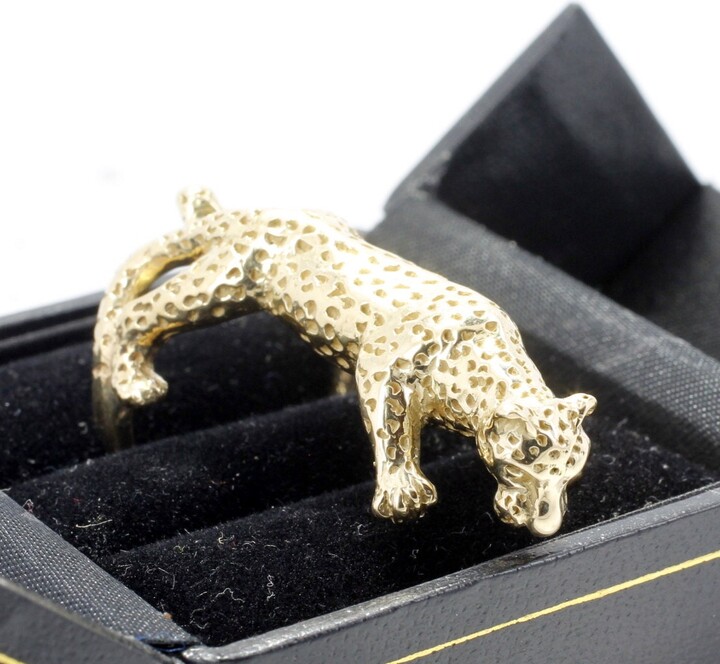 Etsy 14Kt Solid Gold Leopard Ring Three-Dimensional Animal Jewelry