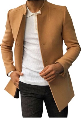 Kobilee Men's Winter Coat Autumn Double Breasted Jacket Vintage Elegant  Classic Windbreaker Wool Coat Slim Fit Long Plus Size Overcoat Trench Parka  Waterproof - ShopStyle