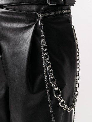 Ermanno Scervino Leather-Effect Buckled Shorts