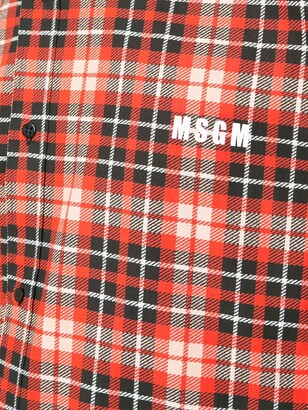 MSGM Plaid Logo Shirt