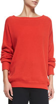 Thumbnail for your product : Vince Cashmere Boat-Neck Oversize Sweater, Tomato