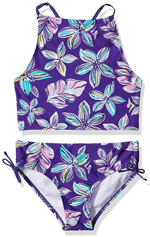 Kanu Surf Girls Alania Floral Banded Tankini Beach Sport 2-Piece Swimsuit Two Piece Swimsuit