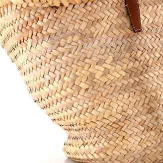 Celine Triomphe Medium Raffia & Leather Basket Tote - ShopStyle