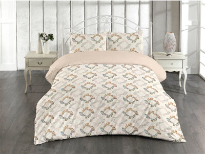 Ambesonne Floral Duvet Cover Set Minimalist Bloom Silhouettes Eggshell and Ceil Blue