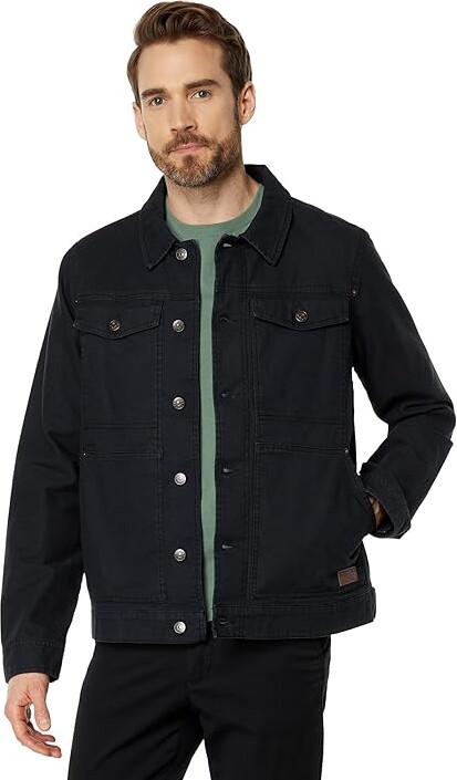 L.L. Bean BeanFlex Utility Trucker Jacket Regular Men's Clothing Black : SM, Spandex/Cotton