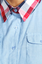 Thumbnail for your product : boohoo Rita Denim Cut Out Back Blouse