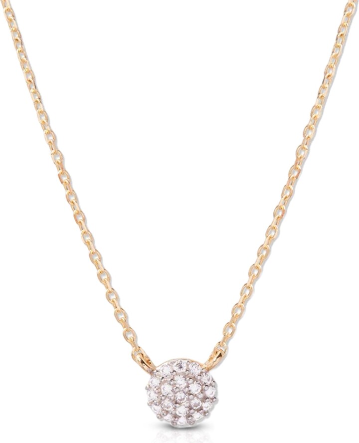 MaxColor 14K Yellow Gold 1MM Round Lab Grown Diamond Pave Necklace