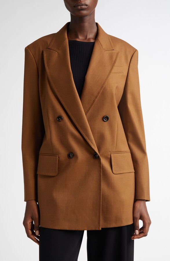 Max Mara Palanca Double Breasted Wool & Mohair Blend Blazer