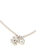 Thumbnail for your product : What Goes Around Comes Around Vintage Chanel Rhinestone CC & Heart Necklace