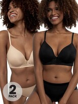 Thumbnail for your product : Dorina 2 Pack Michelle Light Padded Soft Non Wired Bra - Black Beige
