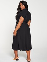 Thumbnail for your product : V By Very Curve Button Through Shirt Dress - Black