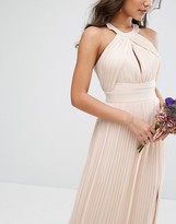 Thumbnail for your product : TFNC bridesmaid exclusive pleated maxi dress in pearl pink