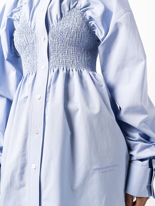 Alexander Wang Shirred-Bodice Shirt Dress