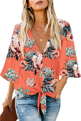 Cozirly Plus Size Ethnic Floral Tops for Women Button up Vneck Long Sleeve  Shirt Casual Pleated Shirt Hem Flowy Tunic Blouse at  Women's  Clothing store