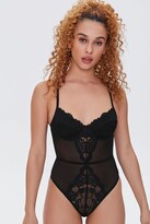 Thumbnail for your product : Forever 21 Sheer Lace-Trim Bodysuit