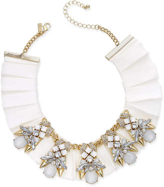 INC International Concepts Gold-Tone Crystal & White Stone Ribbon Choker Necklace, Created for Macy's