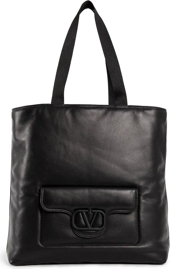 Valentino Garavani Noir nappa leather shopper