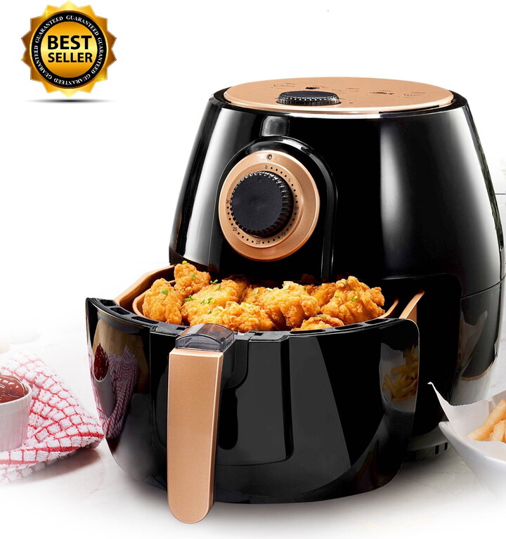 Gotham Steel Air Fryer XL, 3.8 Liter with Rapid Air Technology for Oil Free Healthy Cooking, Adjustable Temperature Control with Auto Shutoff