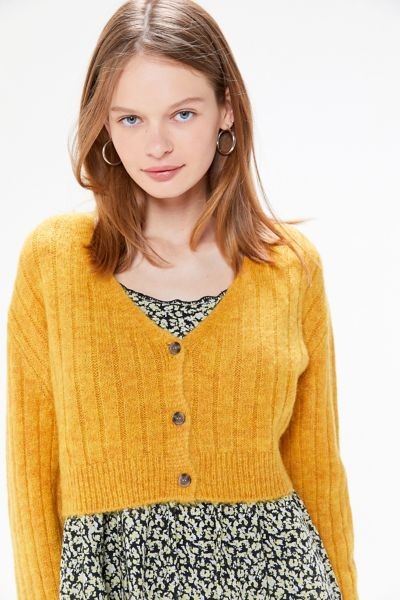 urban outfitters mustard cardigan