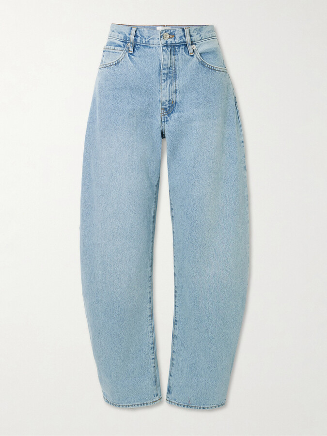 Frame The Bubble High-rise Barrel-leg Jeans - Blue