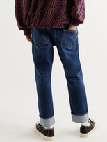 Thumbnail for your product : Remi Relief Slim-Fit Tapered Patchwork Denim Drawstring Jeans - Men - Blue - S