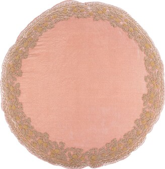 Anke Drechsel Embroidered Floral Round Cushion