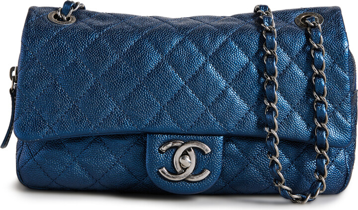 What Goes Around Comes Around Chanel Blue Caviar Easy Flap M Bag - ShopStyle