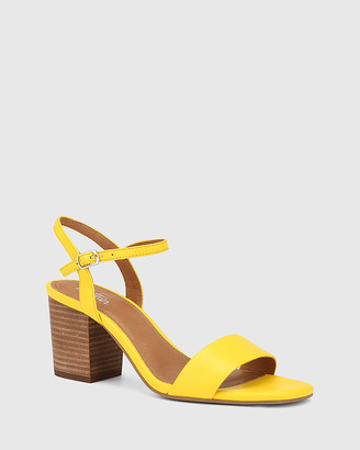 Wittner - Women's Yellow Sandals - Collin Leather Block Heel Ankle Strap Sandals - Size One Size, 36 at The Iconic