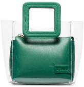 Thumbnail for your product : clear Staud green and Mini Shirley leather and PVC tote