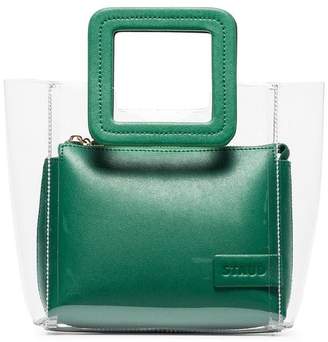 clear Staud green and Mini Shirley leather and PVC tote