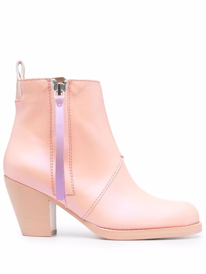light pink leather boots